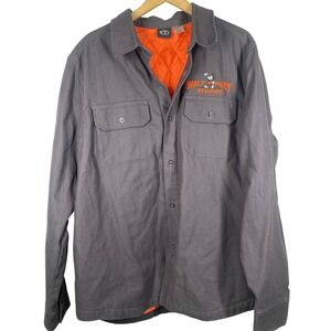 Walt Disney Studios Mickey Mouse Work Shirt Jacket Quilted Lined Mens XL